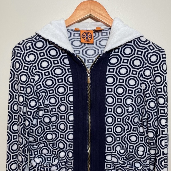 Tory Burch Terry Cloth Zip Up Hoodie - Picture 2 of 8